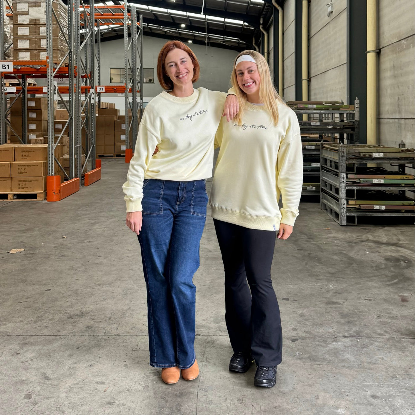 'One day at a time' Crew Neck Jumper - Butter Yellow