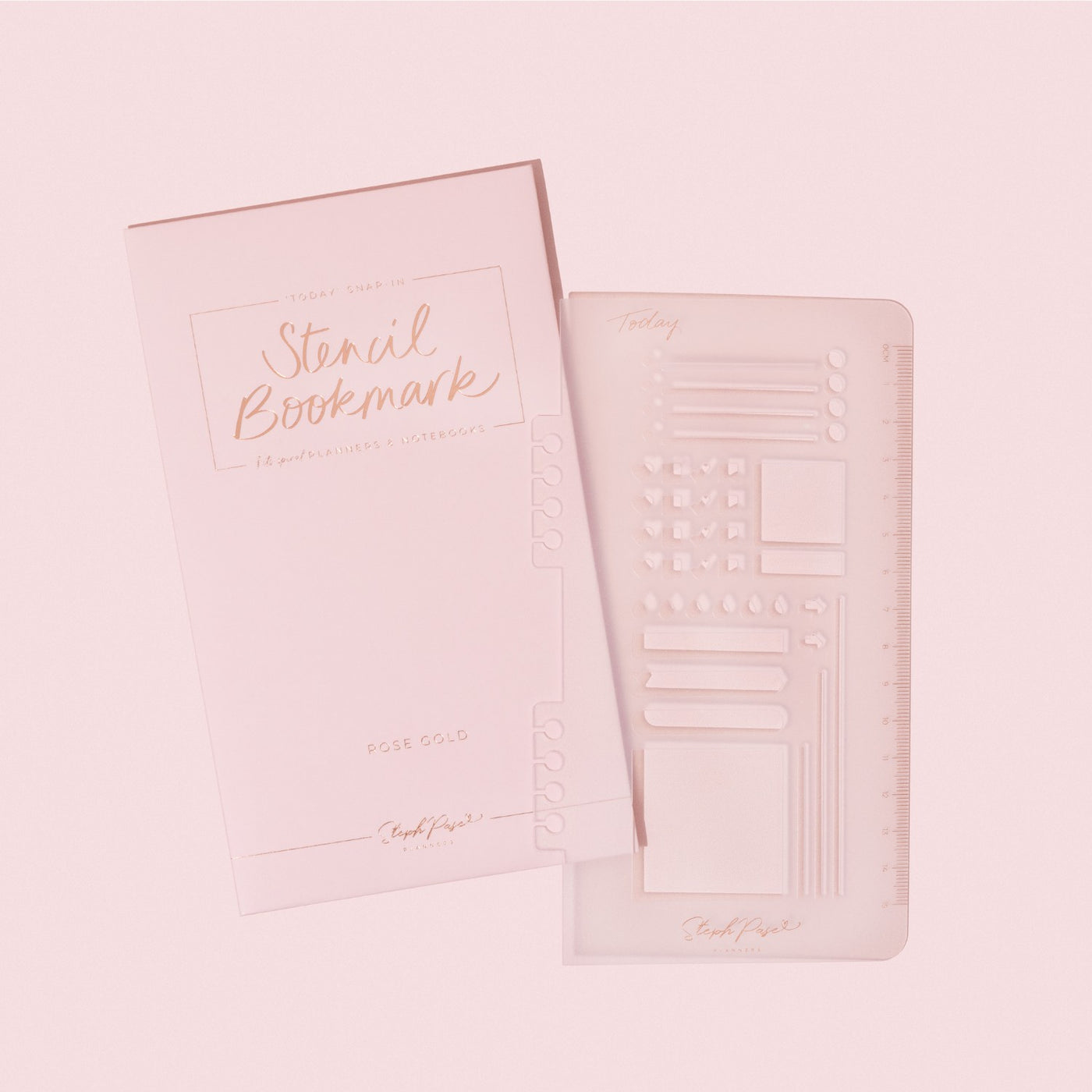 Snap-in Stencil 'Today' Bookmark - Rose Gold