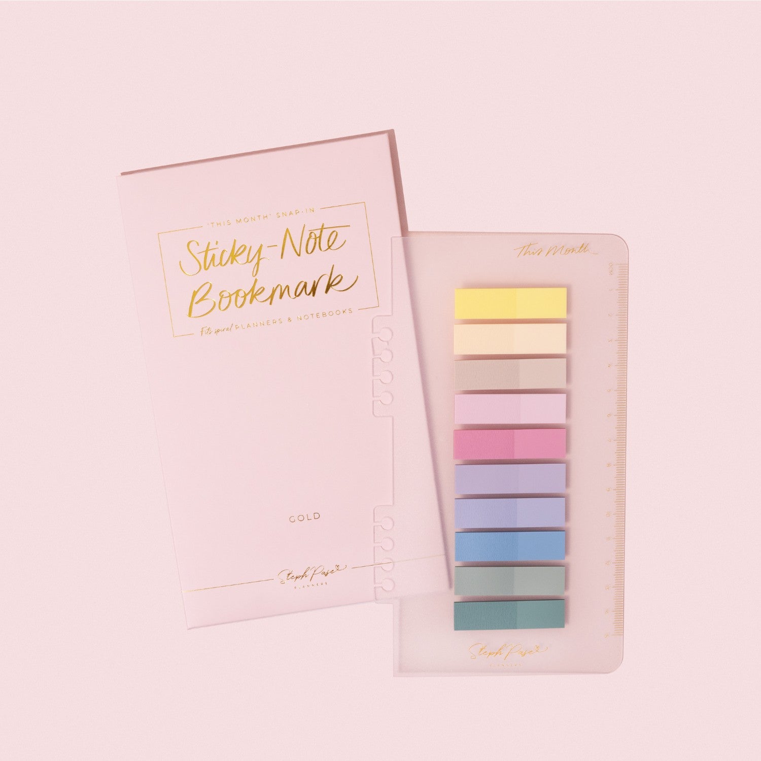 Snap-in Sticky Note Bookmark for Spiral Planners - Yellow Gold – Steph ...