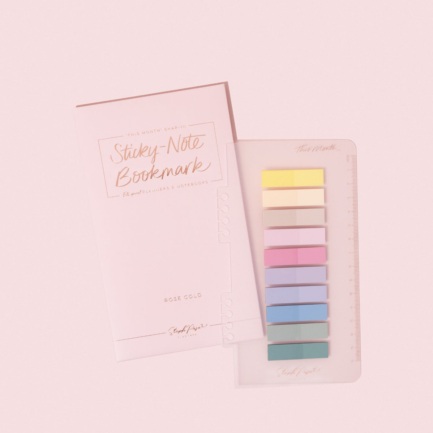 Snap-in 'This Month' Sticky Note Bookmark - Rose Gold
