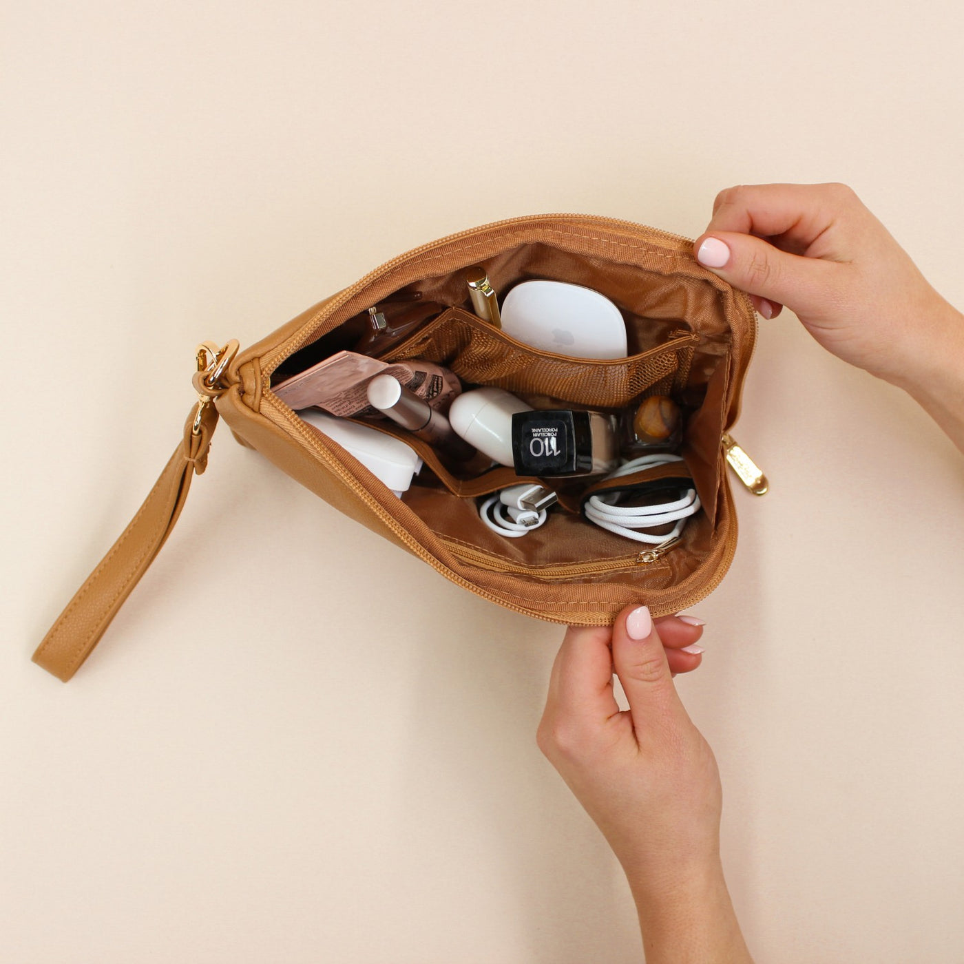 Tech Pouch - Multipurpose Organiser - Tan