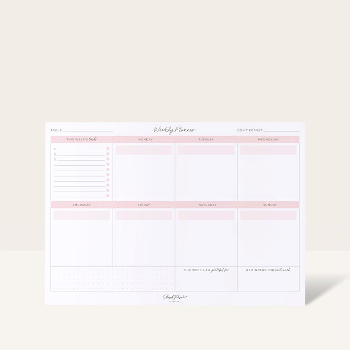 Weekly Desktop Planner Notepad