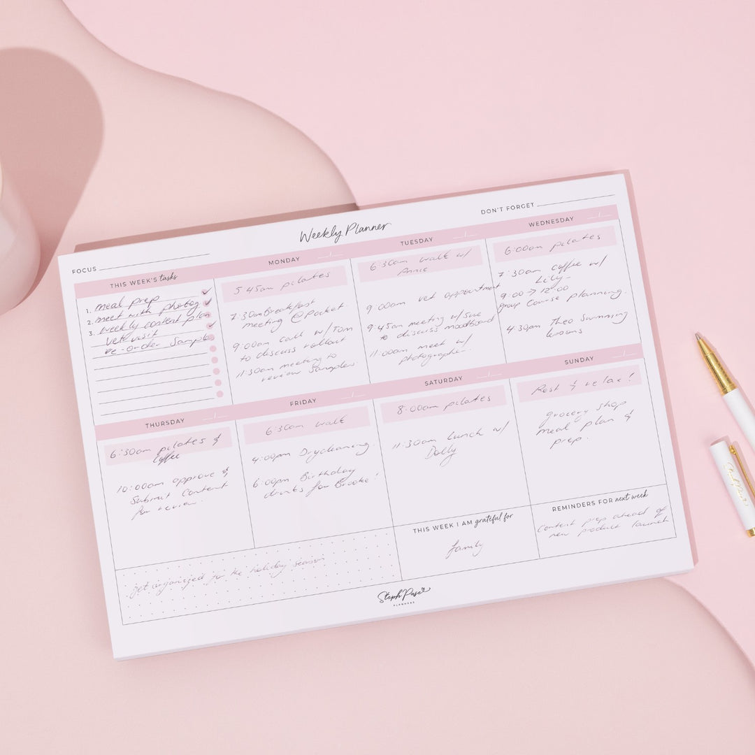 Weekly Desktop Planner Notepad