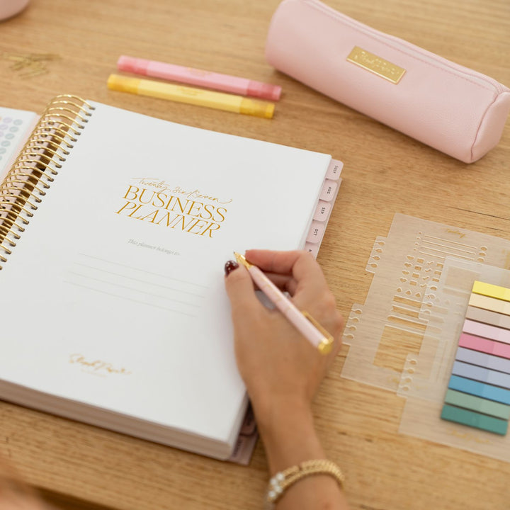 Barrel Vegan Leather Pencil Case - Blush Pink