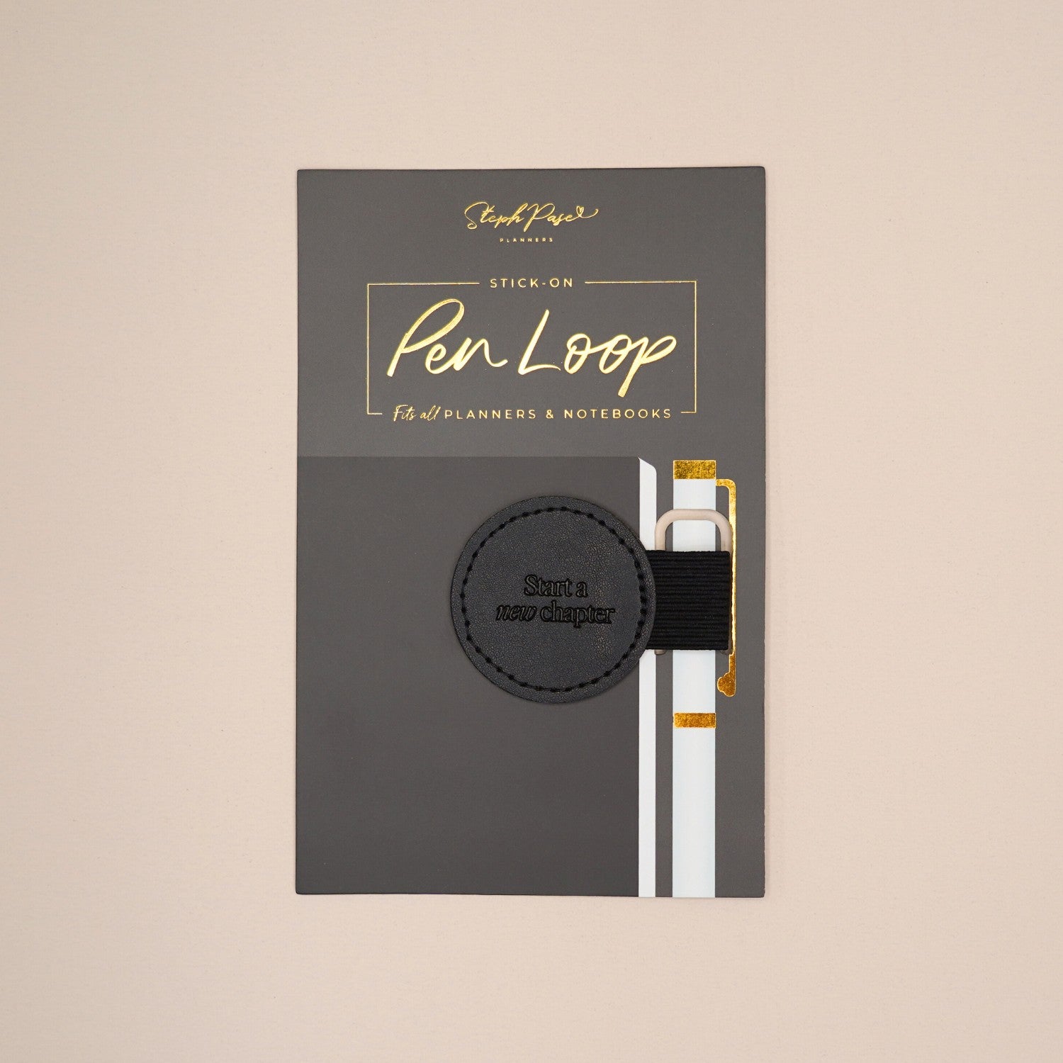 Pen Loop - Black - Stick-on Pen Holder for Diaries – Steph Pase Planners