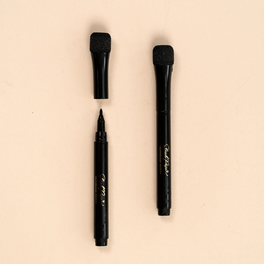 Magnetic Whiteboard Markers - Black 3-Pack