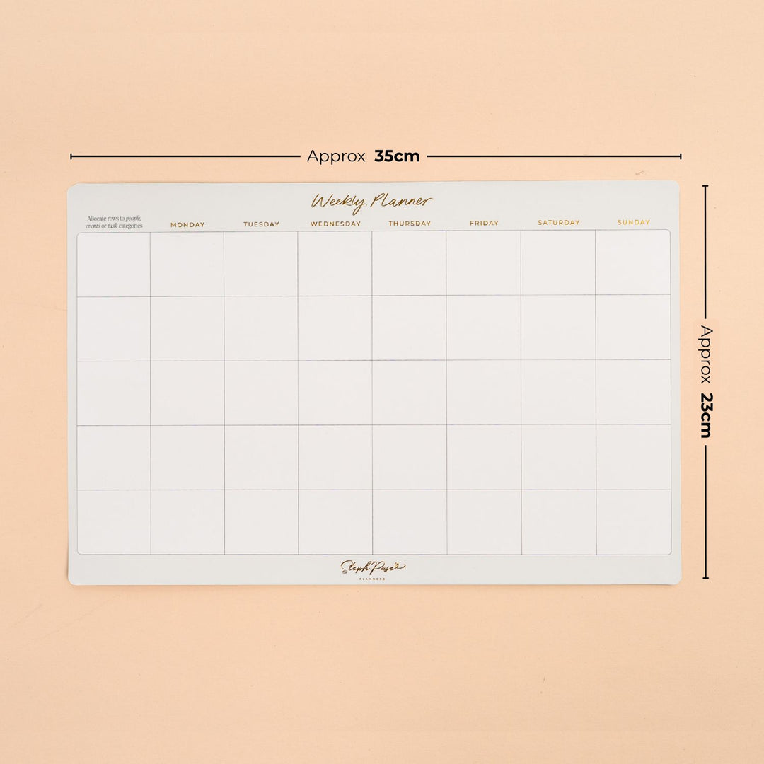 Weekly Categorised Planner Magnet - Soft Grey