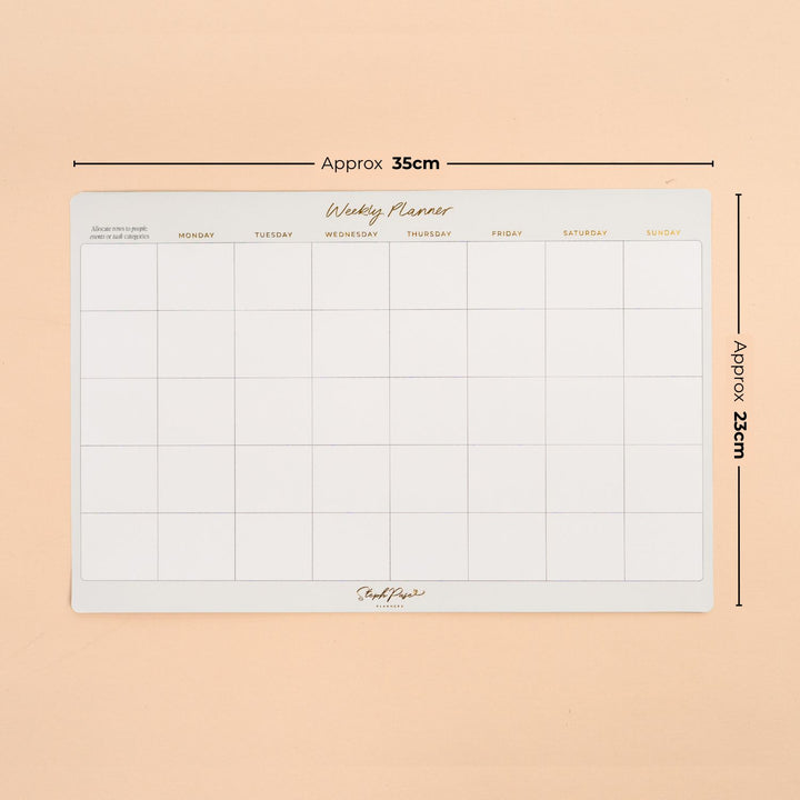 Weekly Categorised Planner Magnet - Soft Grey