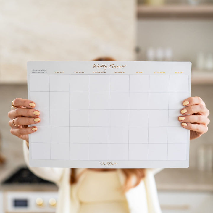 Weekly Categorised Planner Magnet - Soft Grey