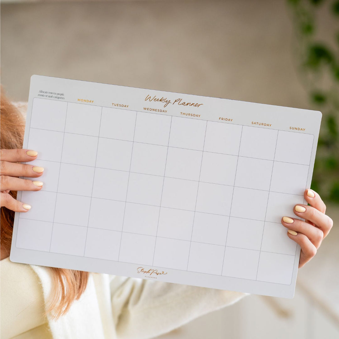 Weekly Categorised Planner Magnet - Soft Grey