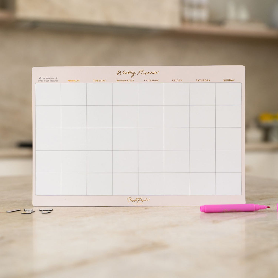 Weekly Categorised Planner Magnet - Soft Blush