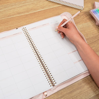 Luxe Zip-up Planner Folio - Blush - Large