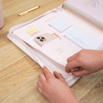 Luxe Zip-up Planner Folio - Blush - Large