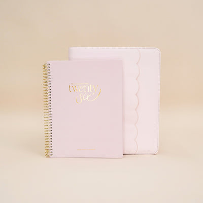 Luxe Zip-up Planner Folio - Blush - Large