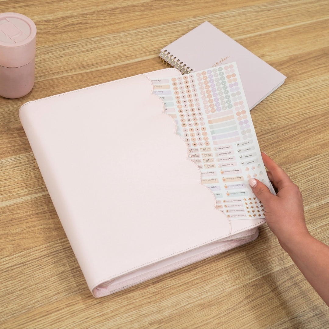 Luxe Zip-up Planner Folio - Blush - Large