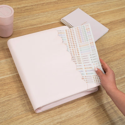Luxe Zip-up Planner Folio - Blush - Large