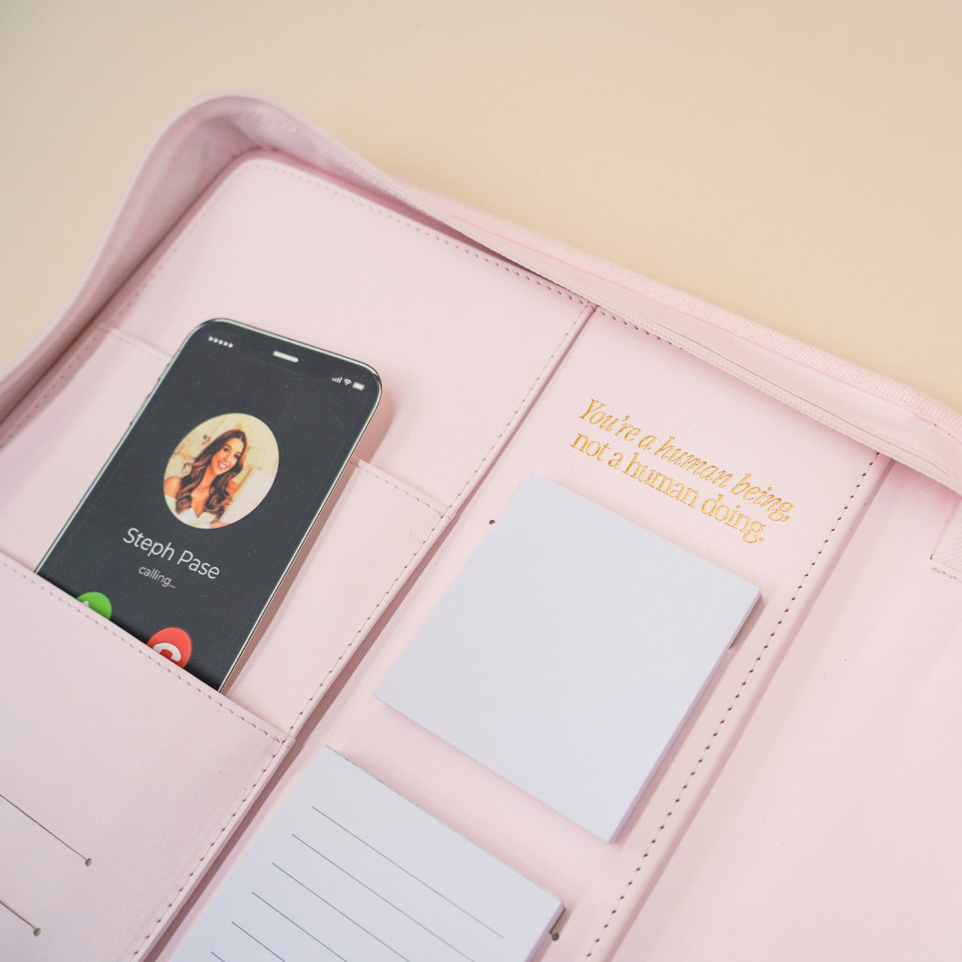 Luxe Zip-up Planner Folio - Blush - Large