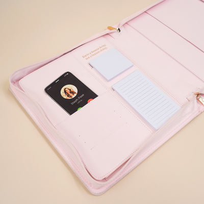 Luxe Zip-up Planner Folio - Blush - Large