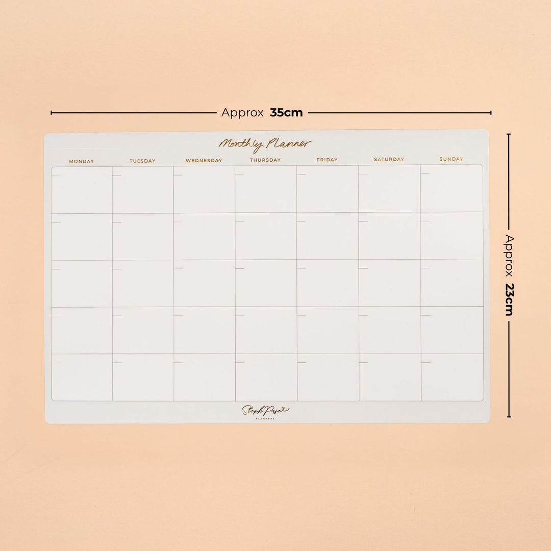 Monthly Planner Magnet - Soft Grey