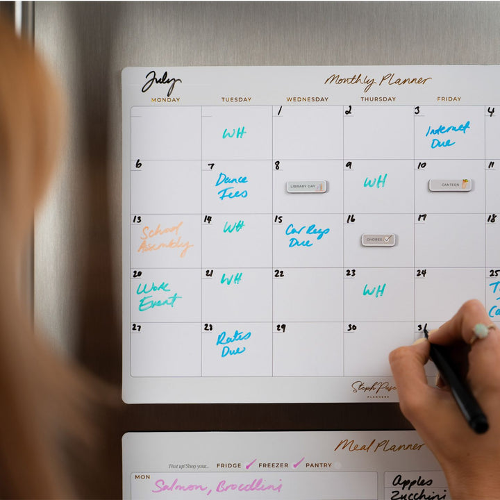 Monthly Planner Magnet - Soft Grey