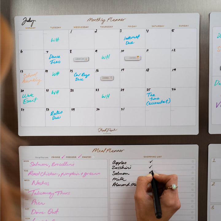 Monthly Planner Magnet - Soft Grey