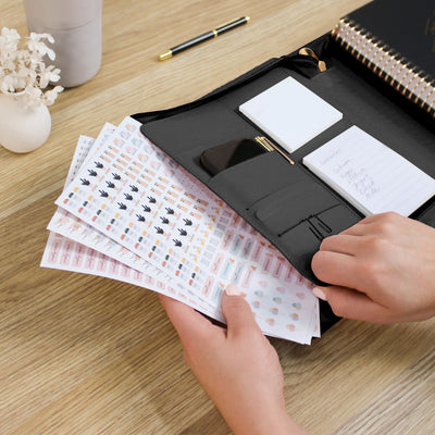 Luxe Zip-up Planner Folio - Black - Small