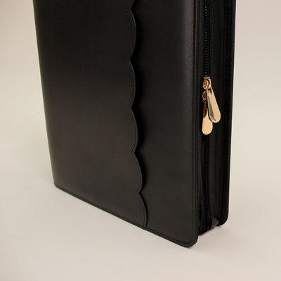 Luxe Zip-up Planner Folio - Black - Small