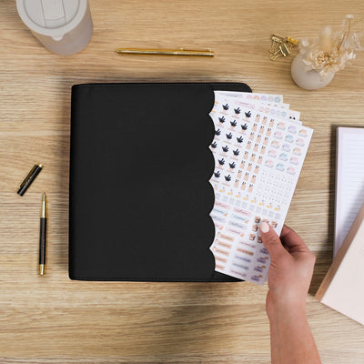 Luxe Zip-up Planner Folio - Black - Small