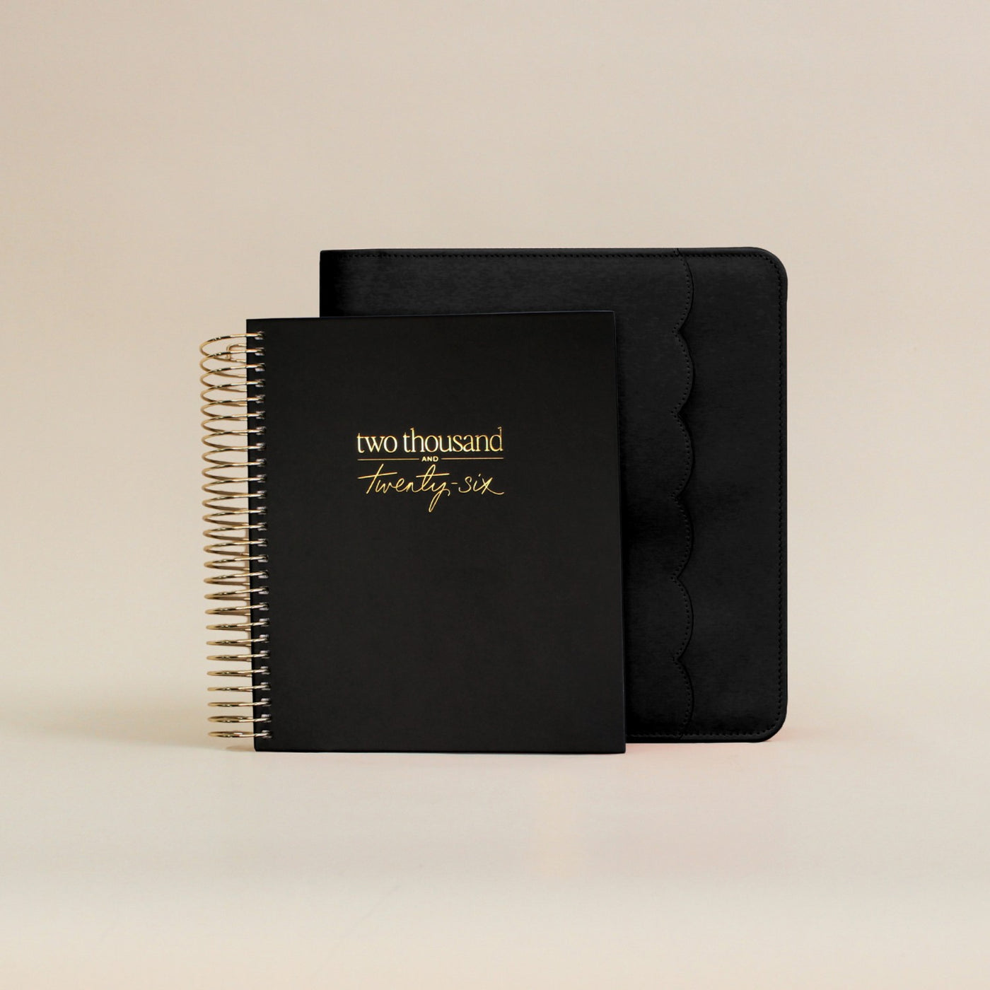 Luxe Zip-up Planner Folio - Black - Small