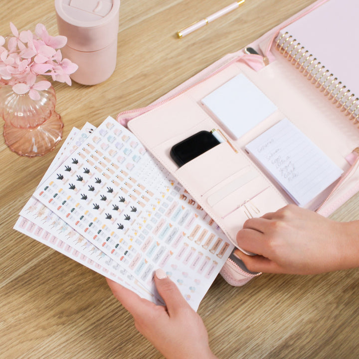 Luxe Zip-up Planner Folio - Blush - Small