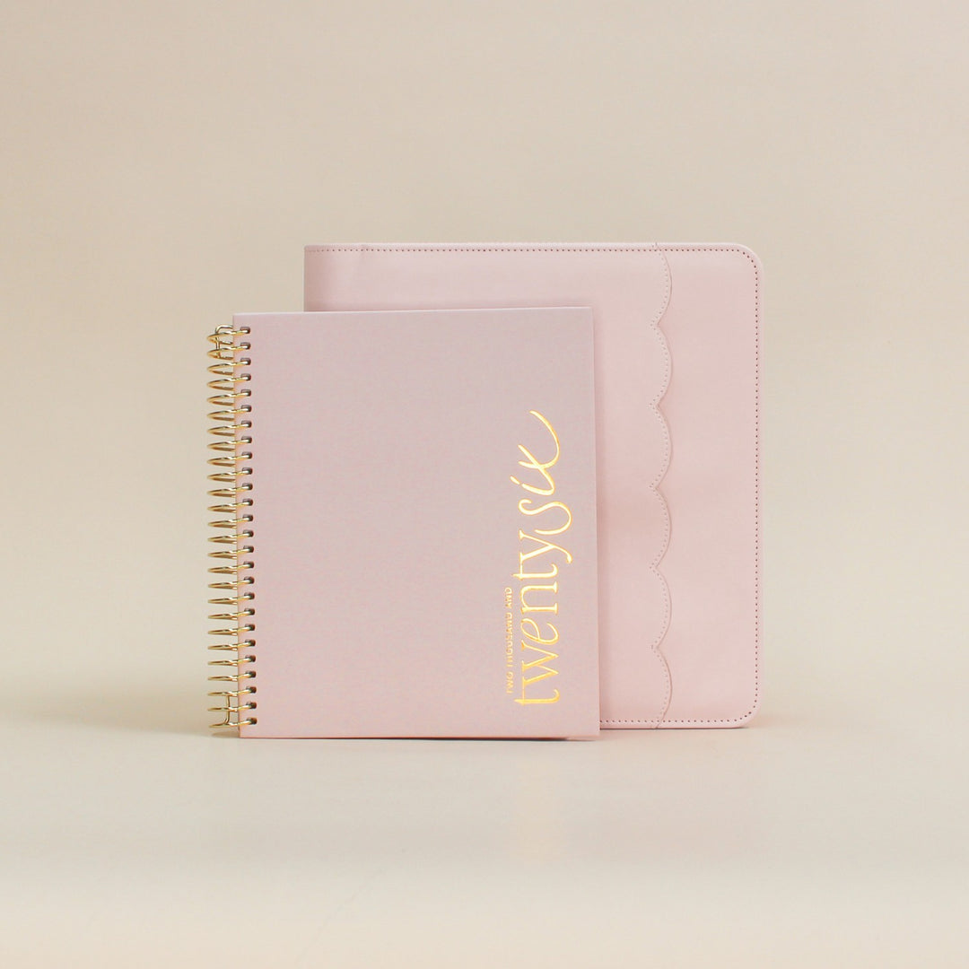 Luxe Zip-up Planner Folio - Blush - Small