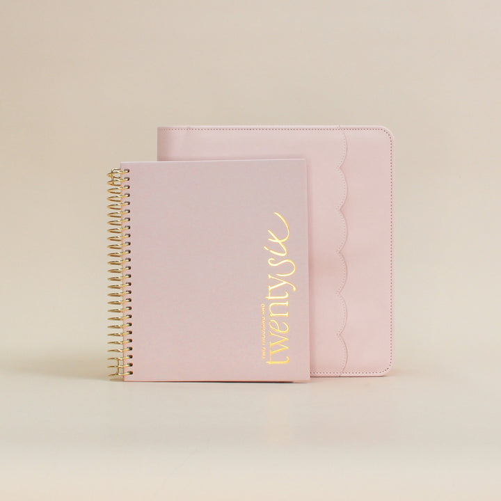 Luxe Zip-up Planner Folio - Blush - Small