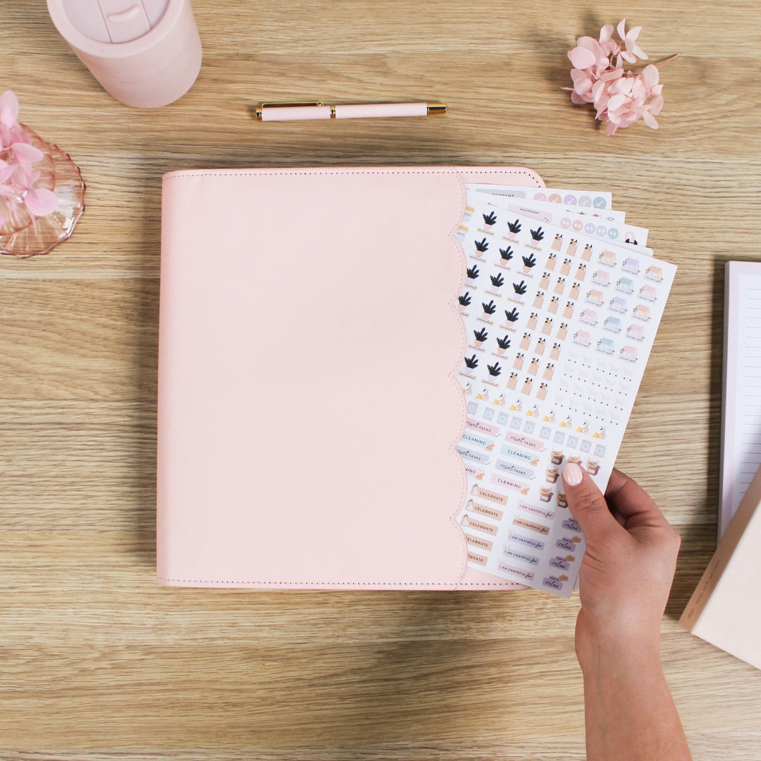 Luxe Zip-up Planner Folio - Blush - Small