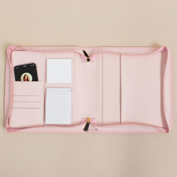Luxe Zip-up Planner Folio - Blush - Small