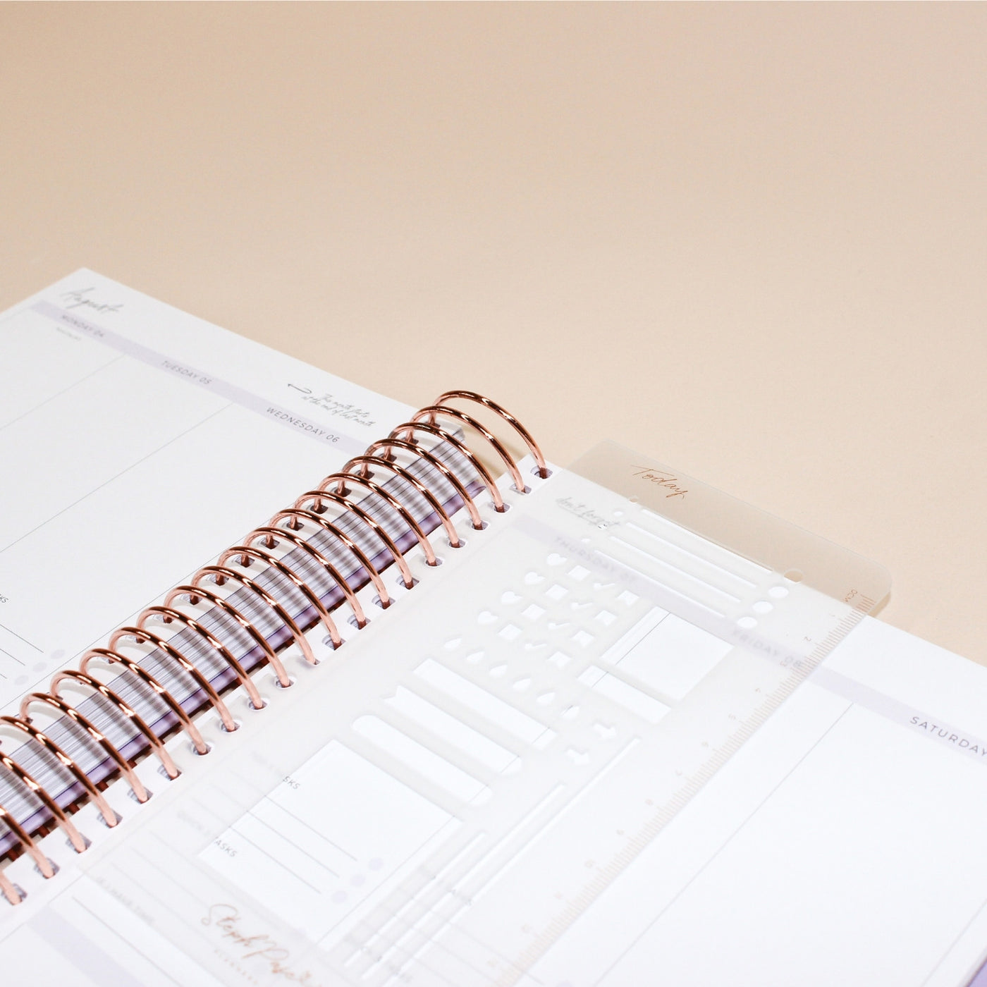 Snap-in Stencil 'Today' Bookmark - Rose Gold