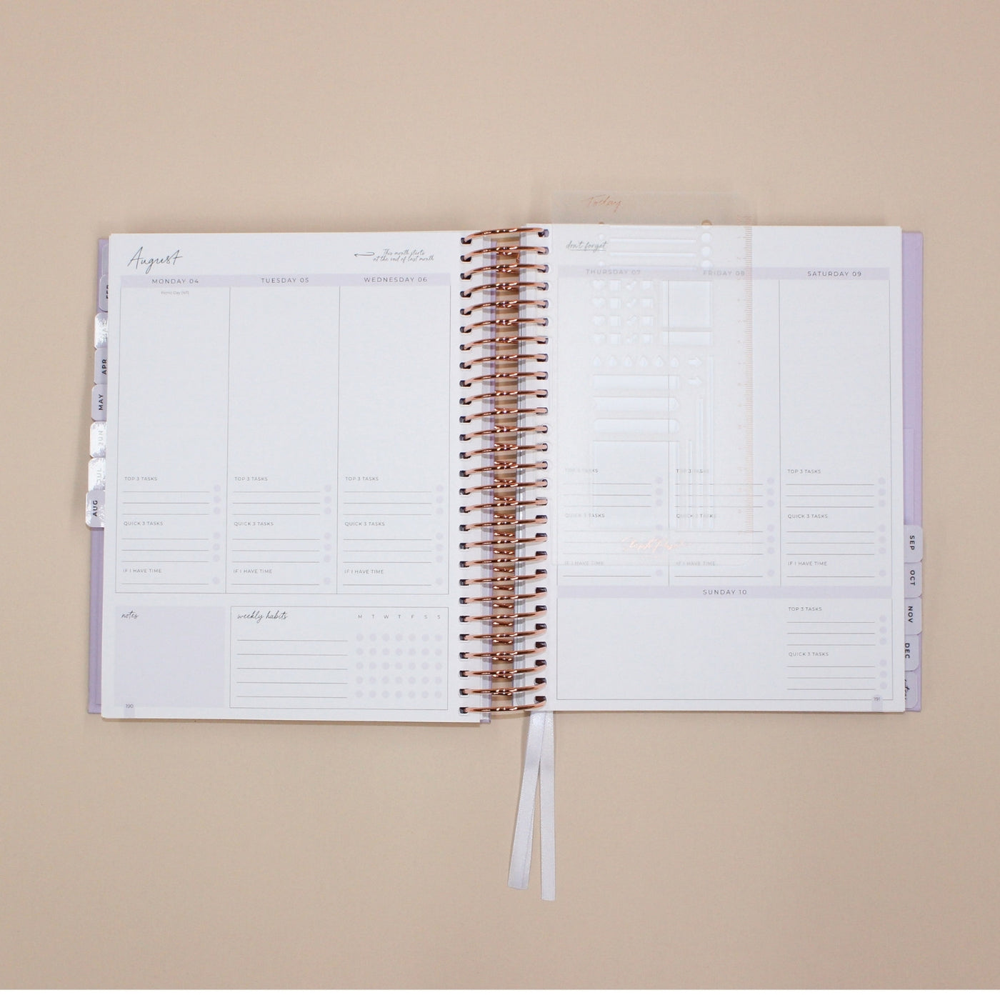 Snap-in Stencil 'Today' Bookmark - Rose Gold