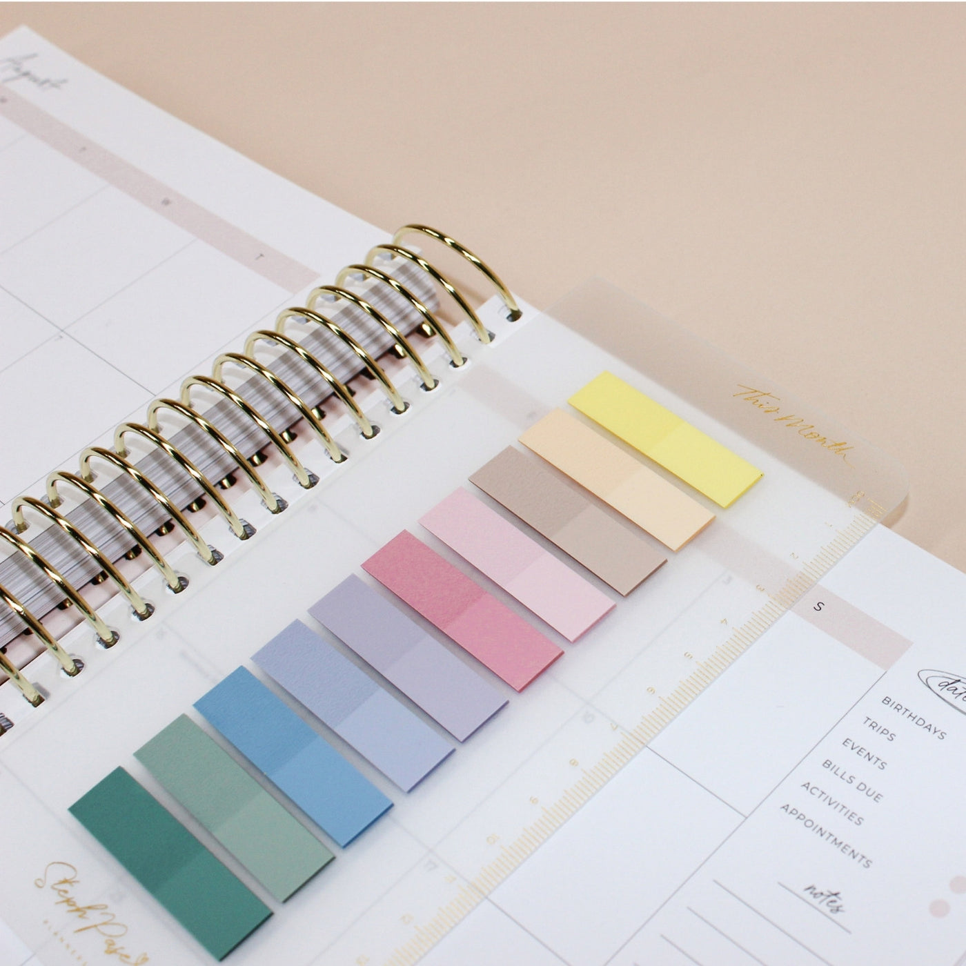 Snap-in 'This Month' Sticky Note Bookmark - Gold