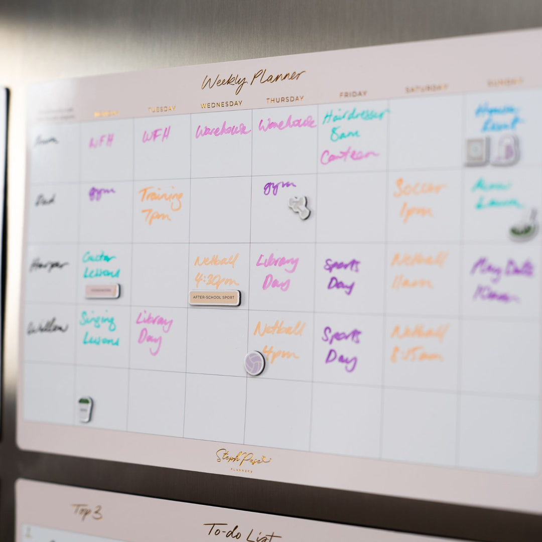 Weekly Categorised Planner Magnet - Soft Blush