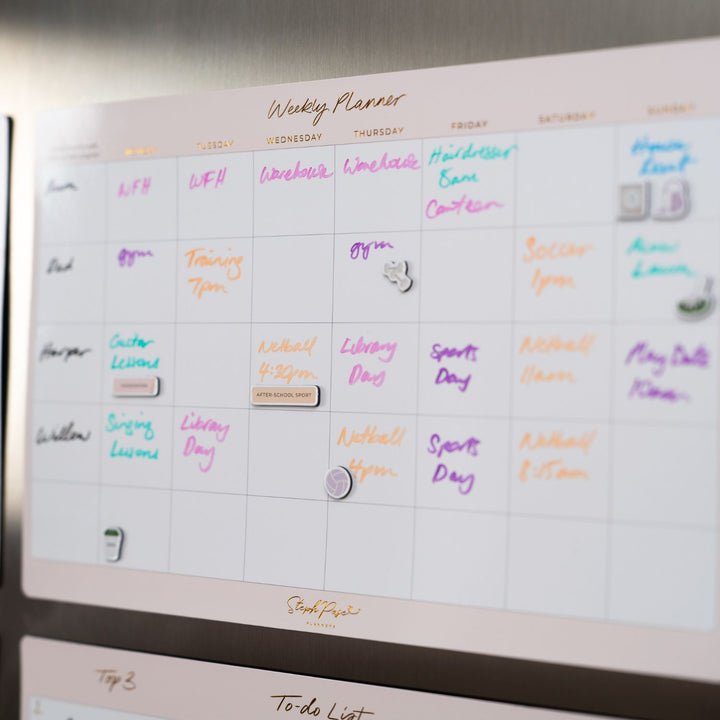 Weekly Categorised Planner Magnet - Soft Blush