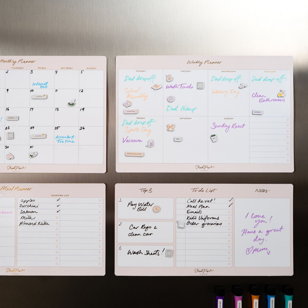 Weekly Planner Magnet - Soft Blush