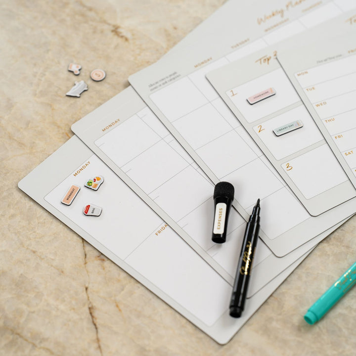 Meal Planner Magnet - Soft Grey