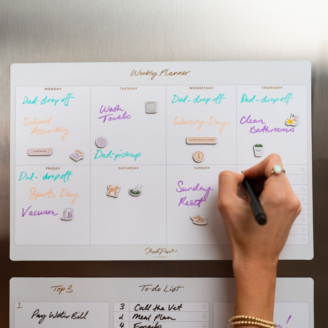 Weekly Planner Magnet - Soft Grey
