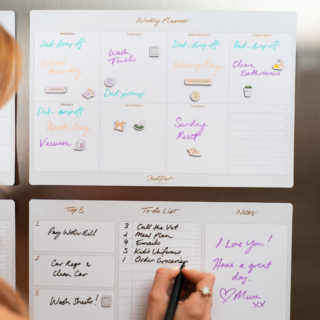 Weekly Planner Magnet - Soft Grey