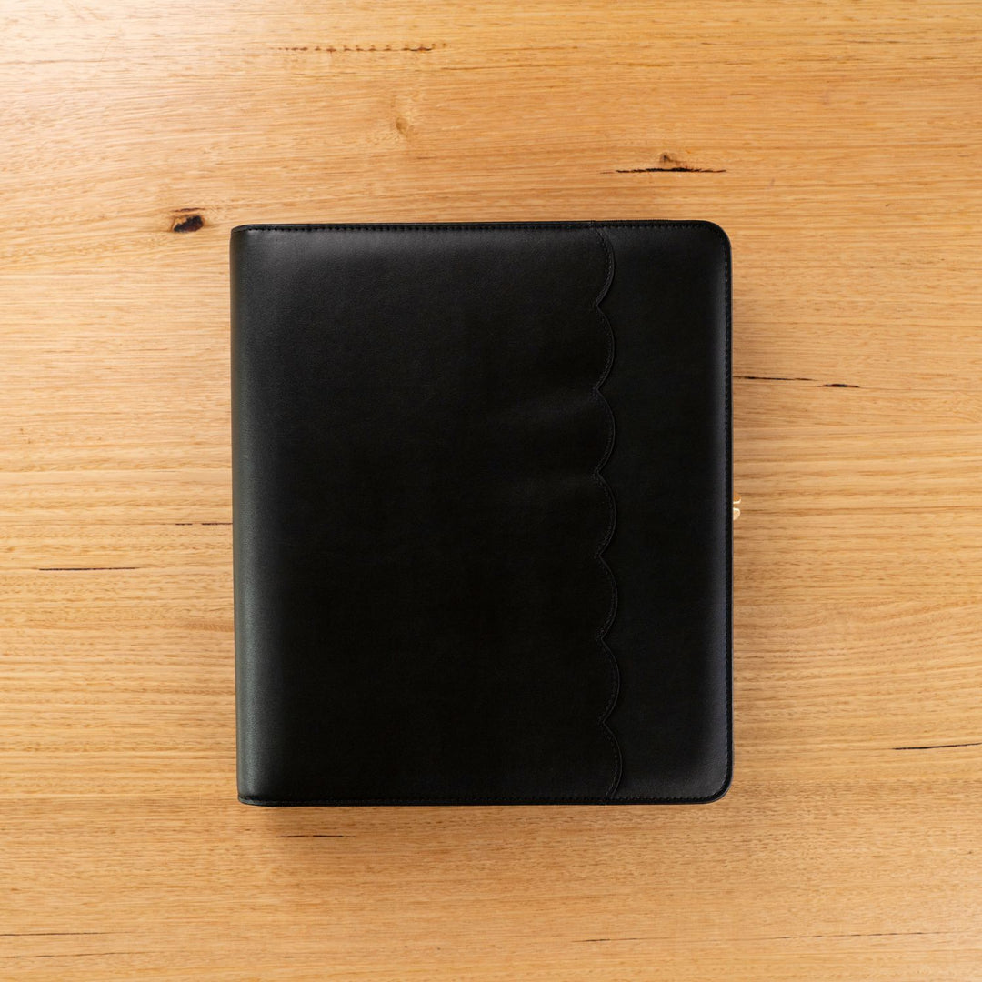 Luxe Zip-up Planner Folio - Black - Large