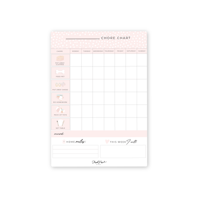 Kids Chore Chart Magnet BLUSH