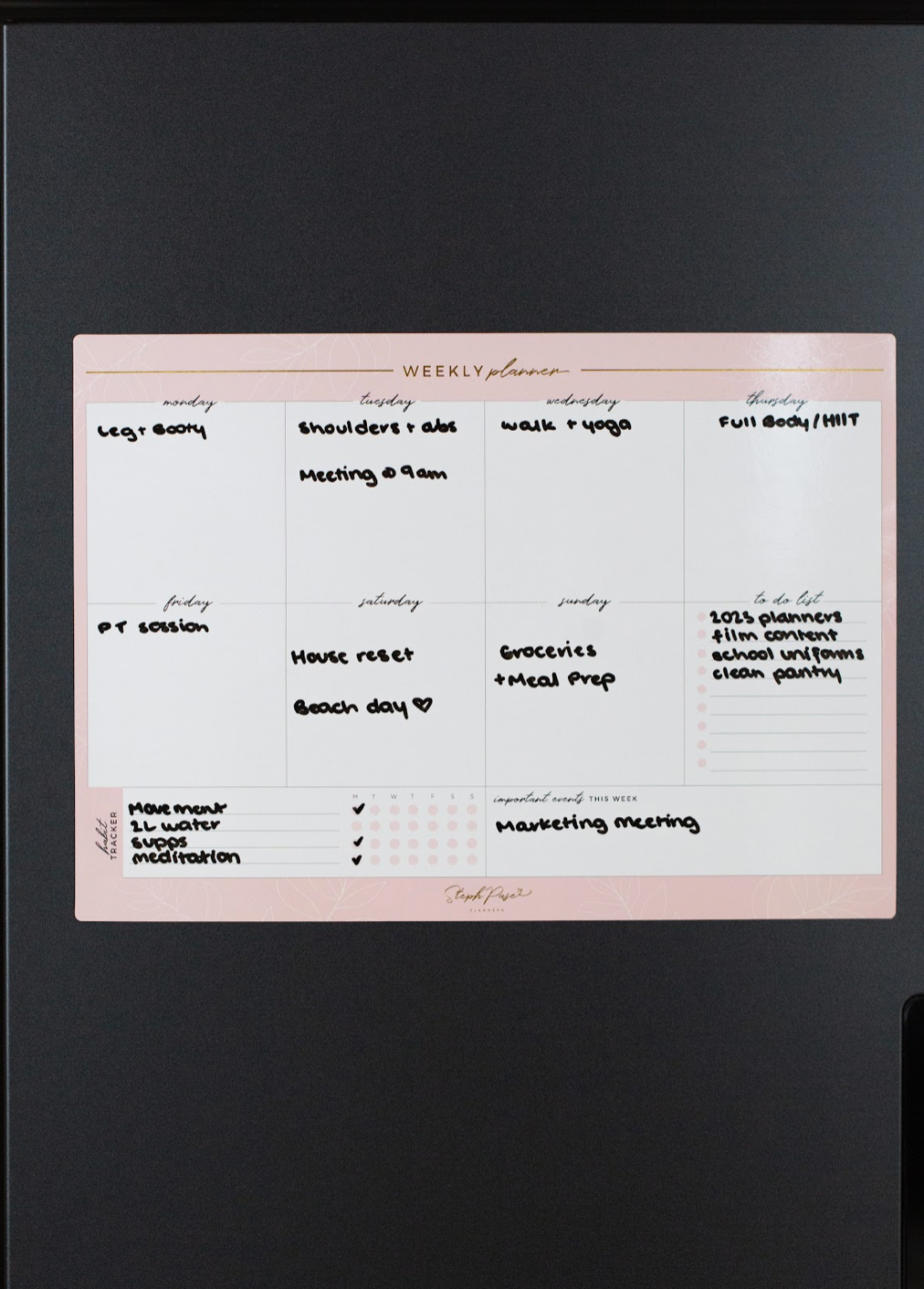 Blush Weekly Planner Magnet