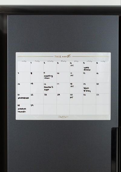 Grey Monthly Planner Magnet