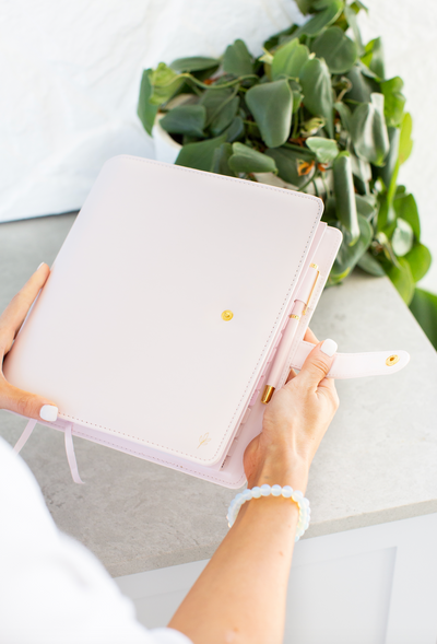 Blush Leather Planner Cover (Signature, Daily + Classic)