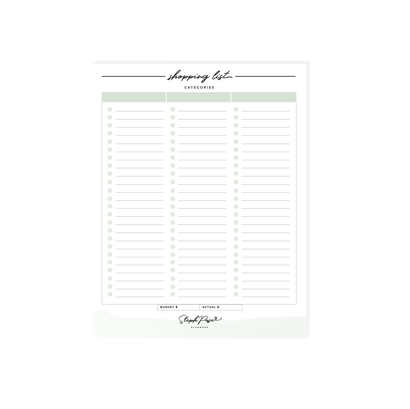 Signature Shopping List Notepad Refill SAGE